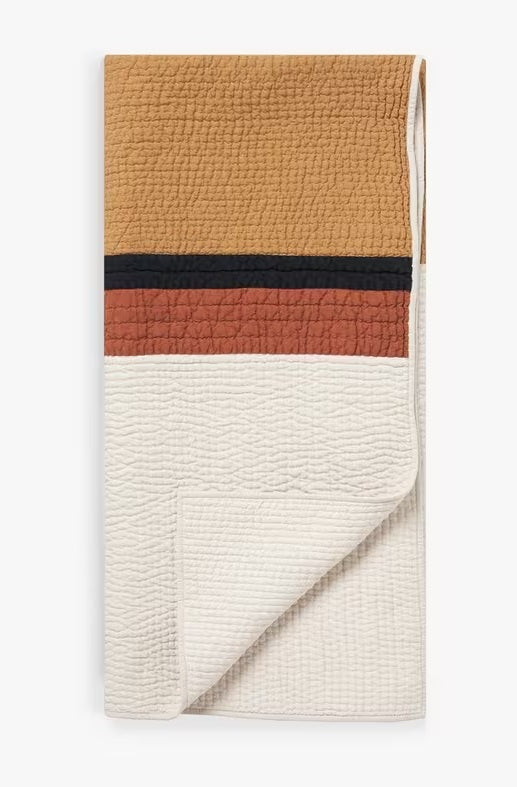 John Lewis Equilibrium Quilted Cotton & Linen Bedspread 220 x 220cm - Multi - Kazoop 