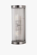 John Lewis Boston Ribbed Glass IP44  Bathroom Wall Light - Industrial Black