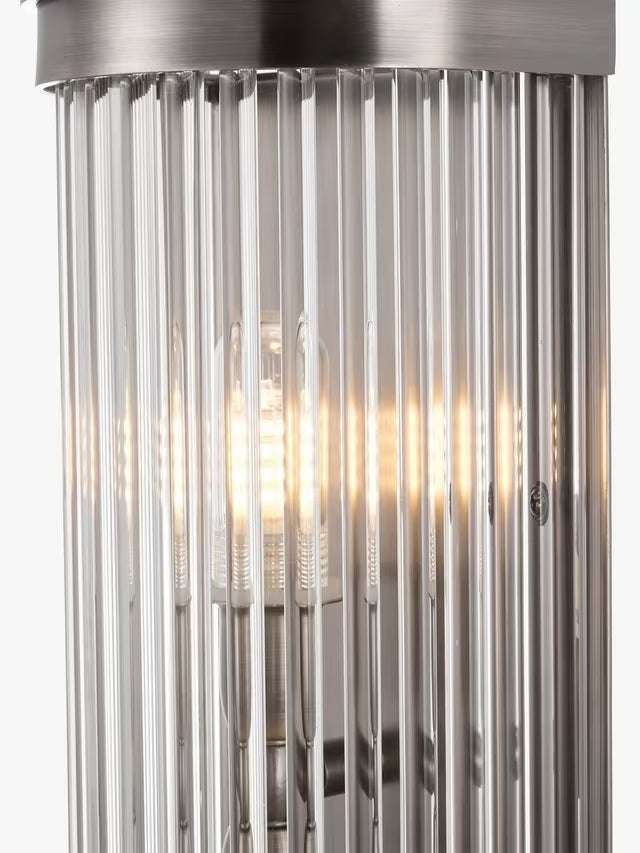 John Lewis Boston Ribbed Glass IP44  Bathroom Wall Light - Industrial Black