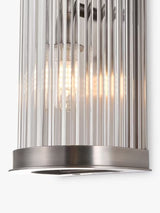 John Lewis Boston Ribbed Glass IP44  Bathroom Wall Light - Industrial Black