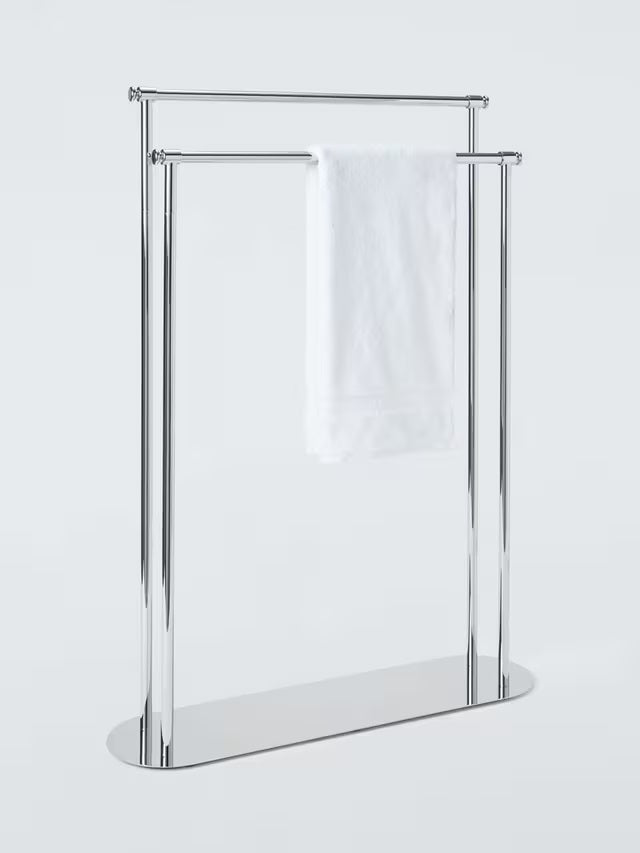 John Lewis Heritage Freestanding Rust Resistant Double Towel Rail - Chrome