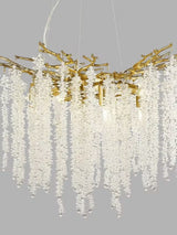 John Lewis Wisteria Crystal Glass Chandelier Ceiling Light - Antique Brass