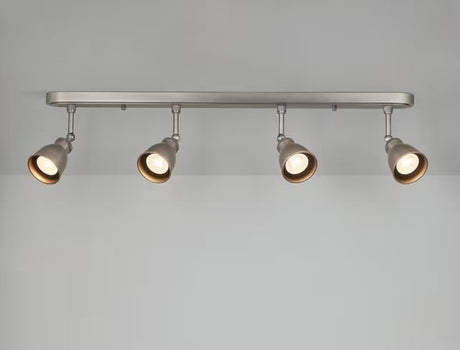 John Lewis Baldwin Adjustable 80cm Metallic 4 Spotlight Ceiling Bar - Pewter