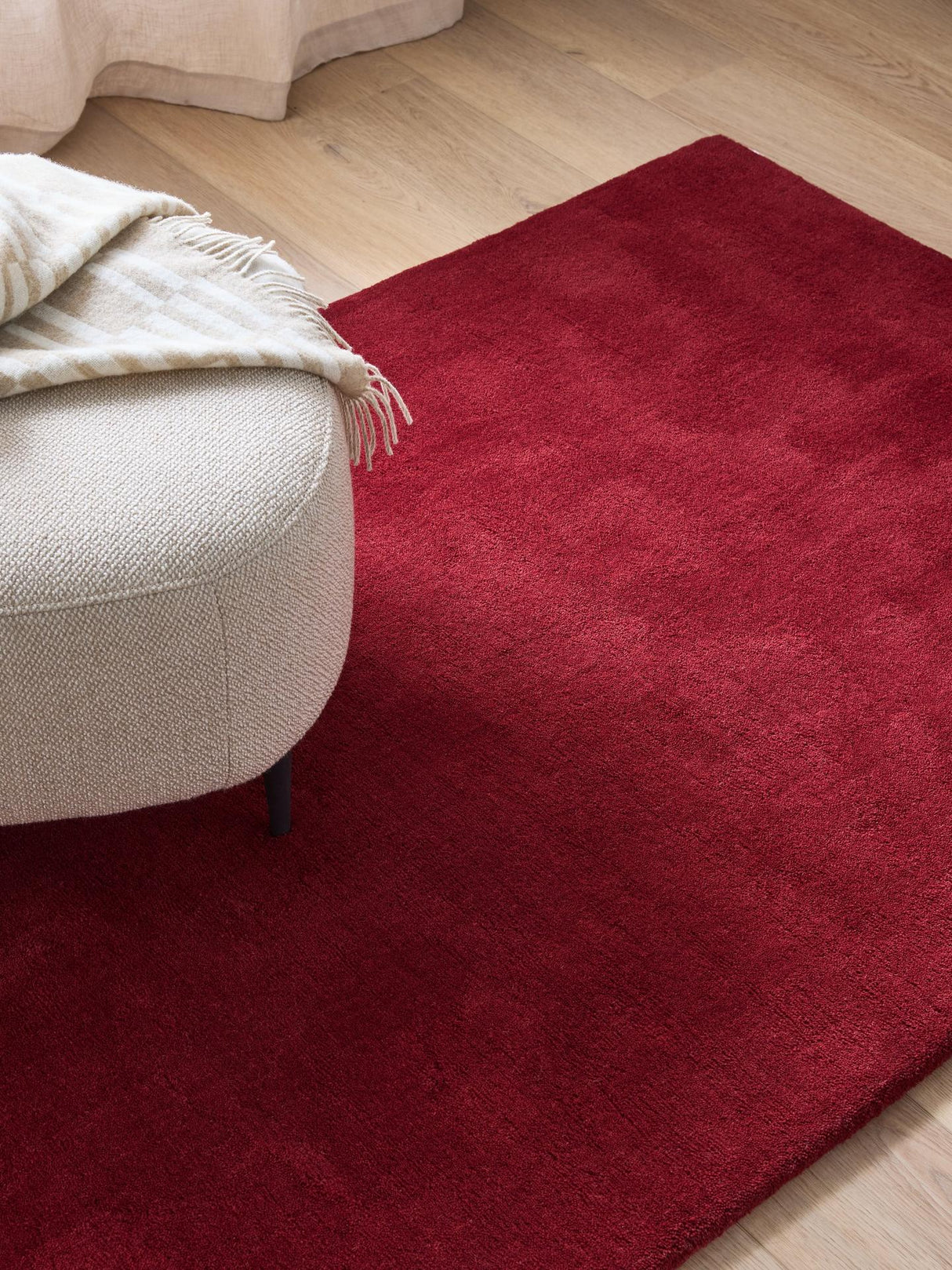 John Lewis Wellington Hand Loomed Rectangular Wool Rug L230 x W160cm - Red