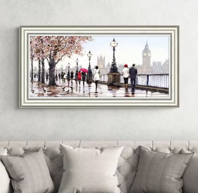 John Lewis Richard Macneil 'Thames View' Framed Print 58 x 113cm - Multi