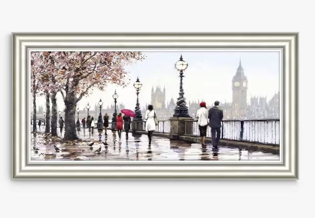 John Lewis Richard Macneil 'Thames View' Framed Print 58 x 113cm - Multi