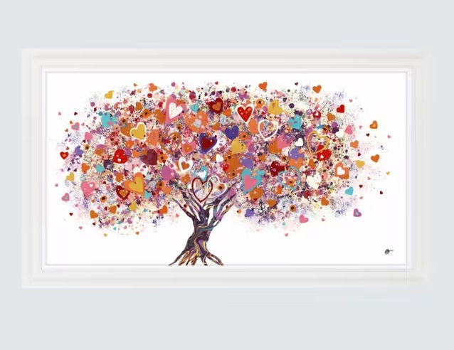 John Lewis Sara Otter 'Tree Of Hearts' Framed Print 71 x 121cm - Pink/Multi