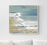 John Lewis Valeria Mravyan East Coast I Framed Canvas Print 64 x 64cm - Blue
