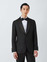 John Lewis Basket Weave Regular Fit Shawl Collar Dinner Jacket - 42S - Black