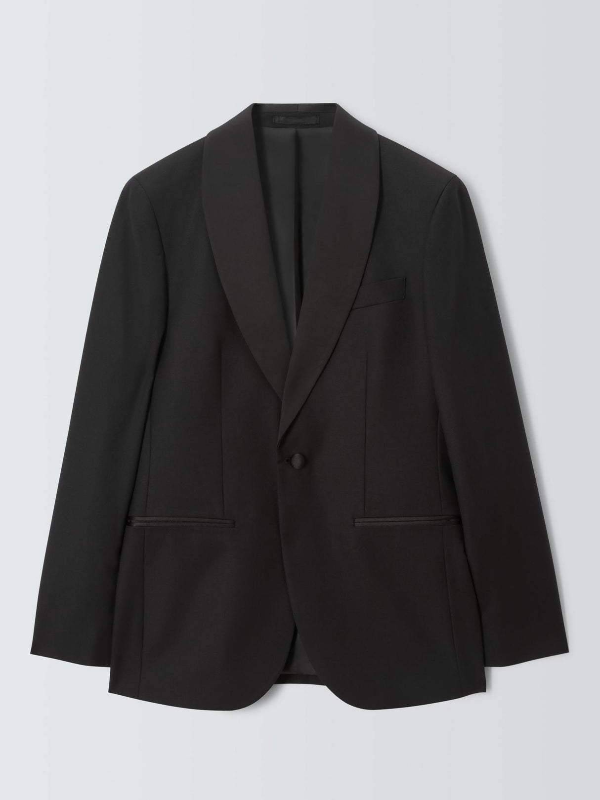 John Lewis Basket Weave Regular Fit Shawl Collar Dinner Jacket - 42S - Black