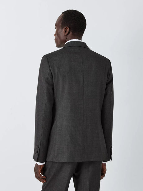 John Lewis Super 100's Birdseye Wool Regular Suit Blazer - Charcoal - 42L