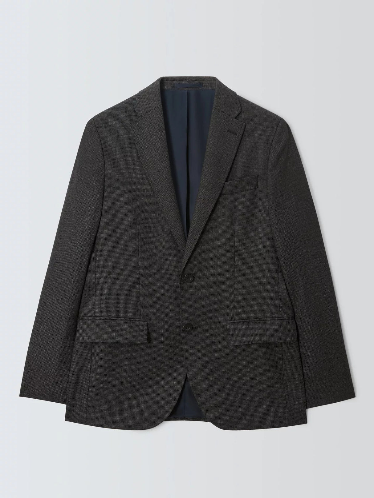 John Lewis Super 100's Birdseye Wool Regular Suit Blazer - Charcoal - 42L