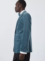 John Lewis Men's Velvet Regular Fit Peak Lapel Blazer - Duck Egg - Size 46R