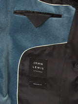 John Lewis Men's Velvet Regular Fit Peak Lapel Blazer - Duck Egg - Size 46R