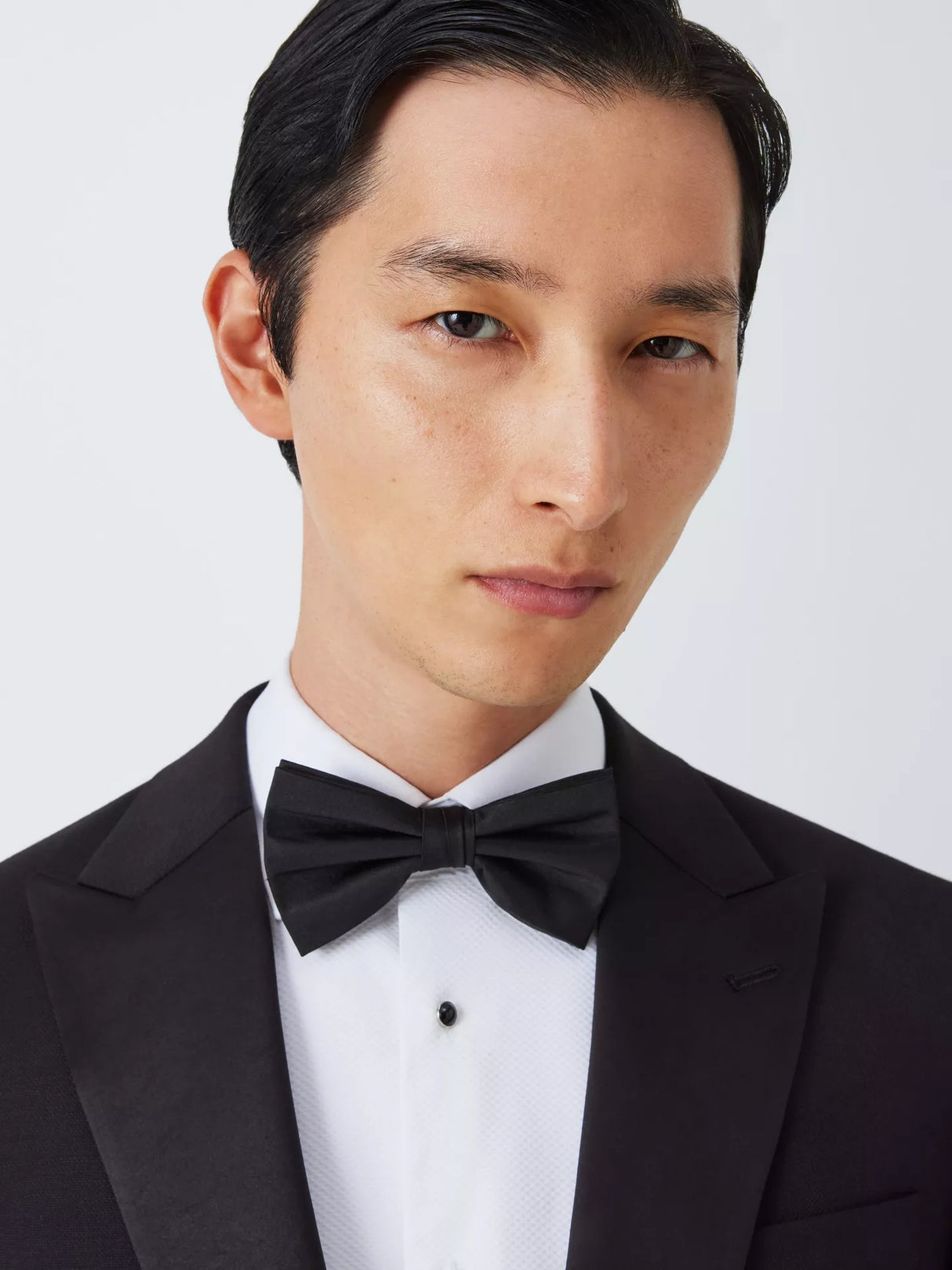 John Lewis Men's Basket Weave Regular Fit Peak Lapel Black Suit Jacket - 42R