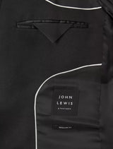 John Lewis Men's Basket Weave Regular Fit Peak Lapel Black Suit Jacket - 42R