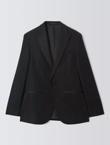 John Lewis Men's Basket Weave Regular Fit Peak Lapel Black Suit Jacket - 42R