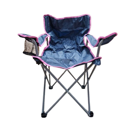 Tesco Folding Outdoor Garden Portable Camping Chairs Pack of 6 - Navy/Pink