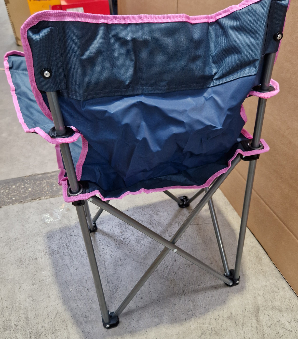 Tesco Folding Outdoor Garden Portable Camping Chairs Pack of 6 - Navy/Pink
