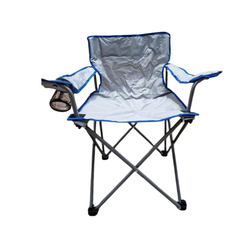 Tesco Folding Outdoor Garden Portable Camping Chairs Pack of 6 - Grey/Blue