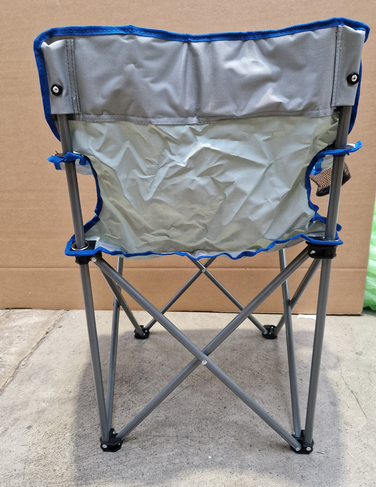 Tesco Folding Outdoor Garden Portable Camping Chairs Pack of 6 - Grey/Blue