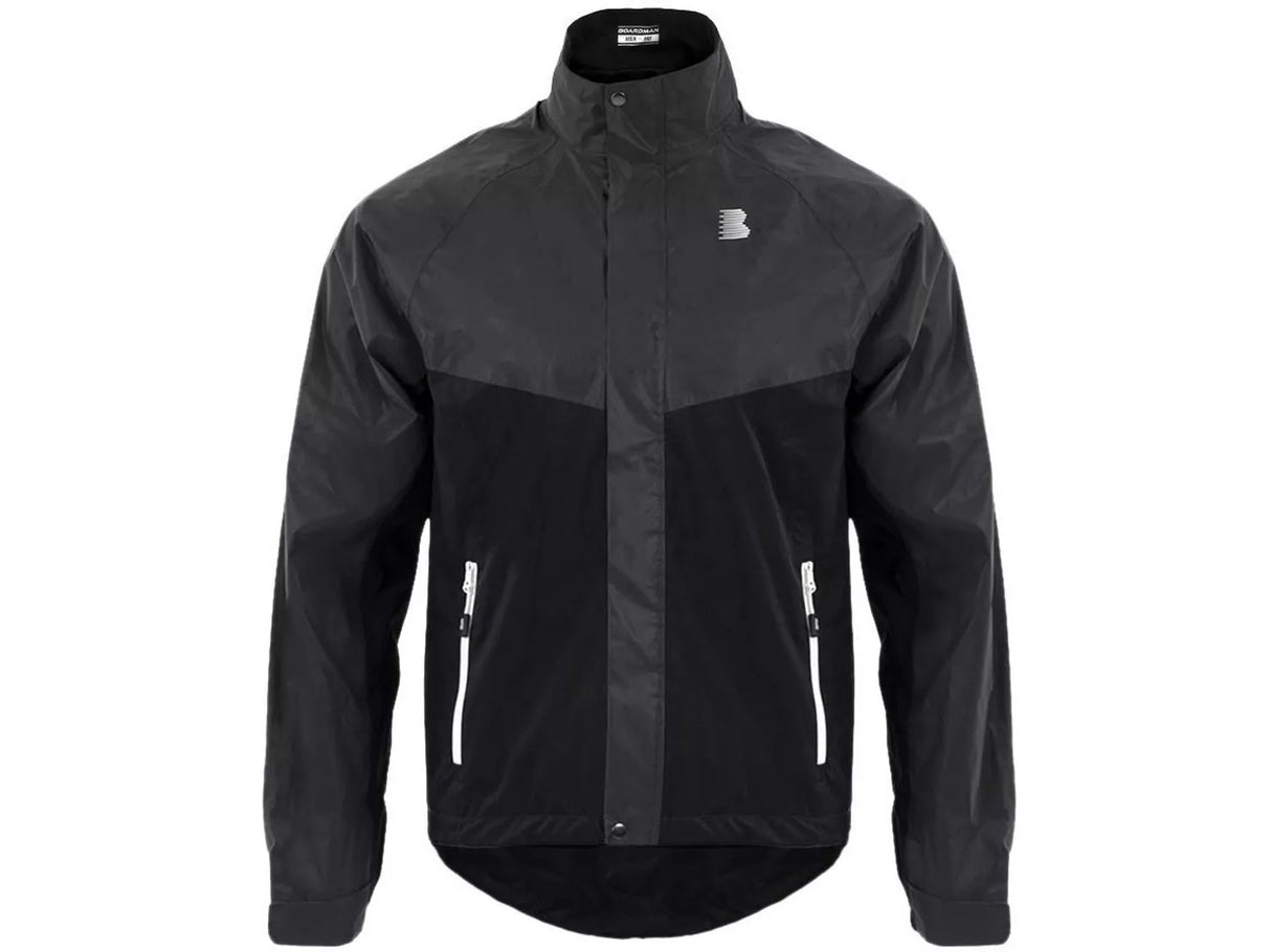 Boardman Mens Waterproof Reflective Fabric Cycling Jacket - Black - XXXL