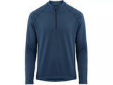 Ridge Mens Long Sleeve Quarter Zip Cycling Jersey - Dark Blue - Medium