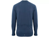Ridge Mens Long Sleeve Quarter Zip Cycling Jersey - Dark Blue - Medium