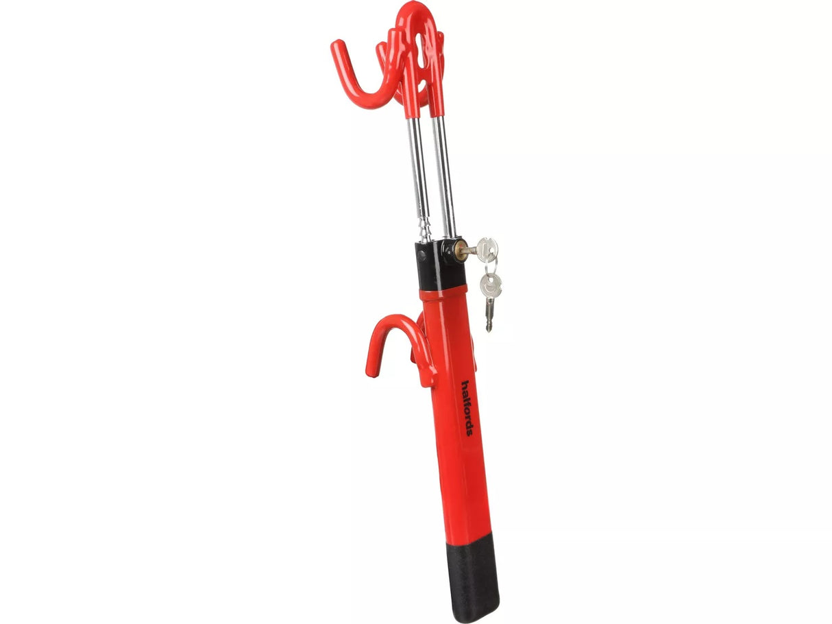 Halfords Double Bar Anti-Theft Car Security Easy Fit Steering Wheel Lock