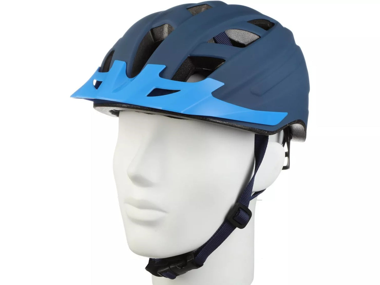 Halfords Contrast 7-15 Years Junior Boys Cycling Helmet 52-59cm - Blue