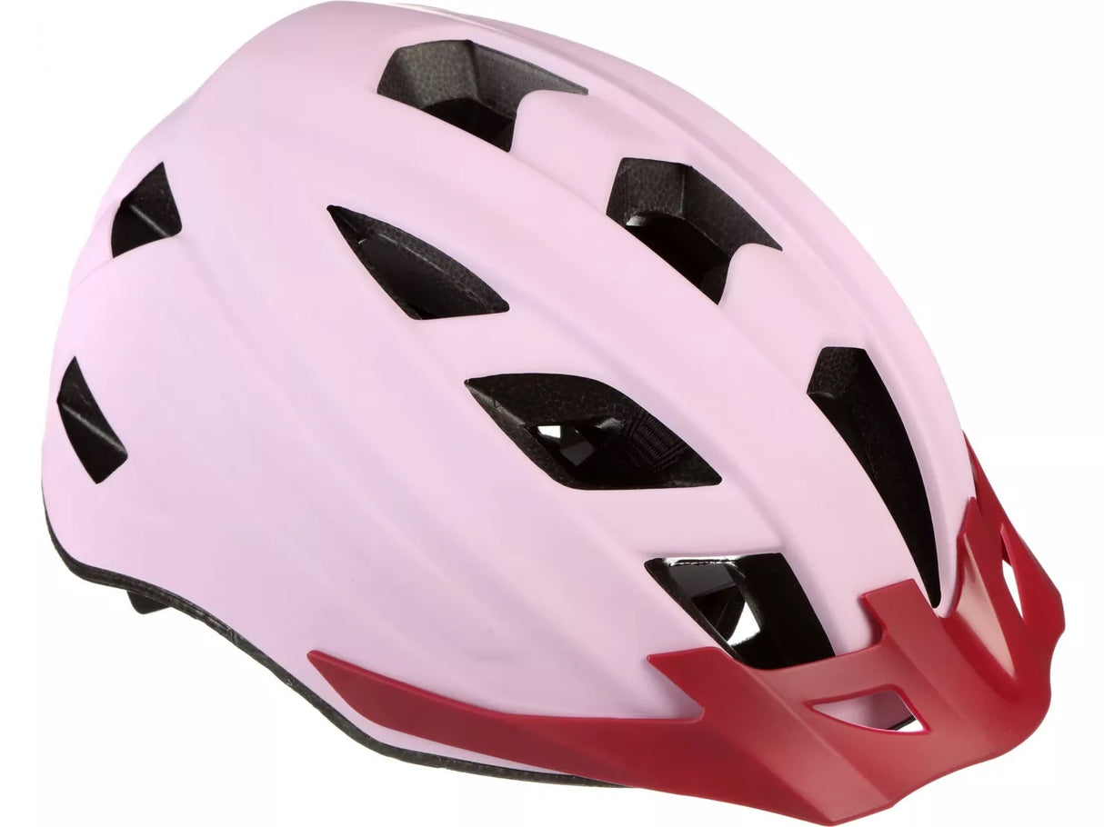 Halfords Lilac Contrast 7-15 Years Junior Girls Cycling Helmet 52-59cm Pink