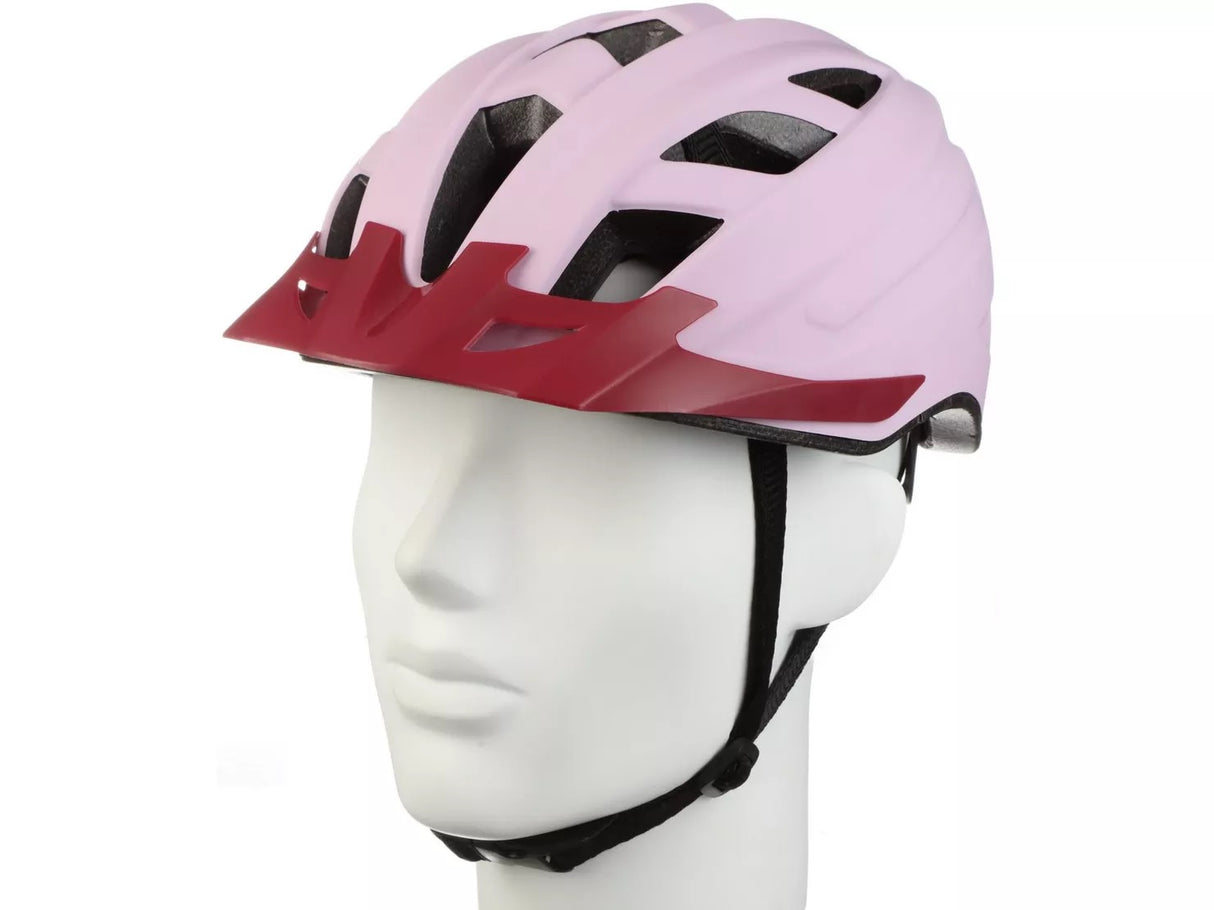 Halfords Lilac Contrast 7-15 Years Junior Girls Cycling Helmet 52-59cm Pink