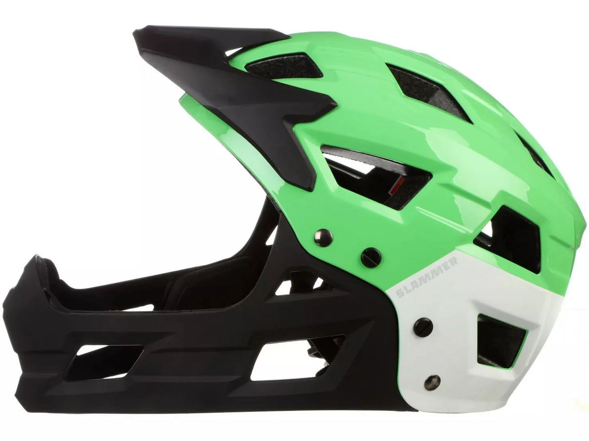 Halfords Slammer ABS Fullface (8-14 Years) Kids Helmet 54-58cm - Green