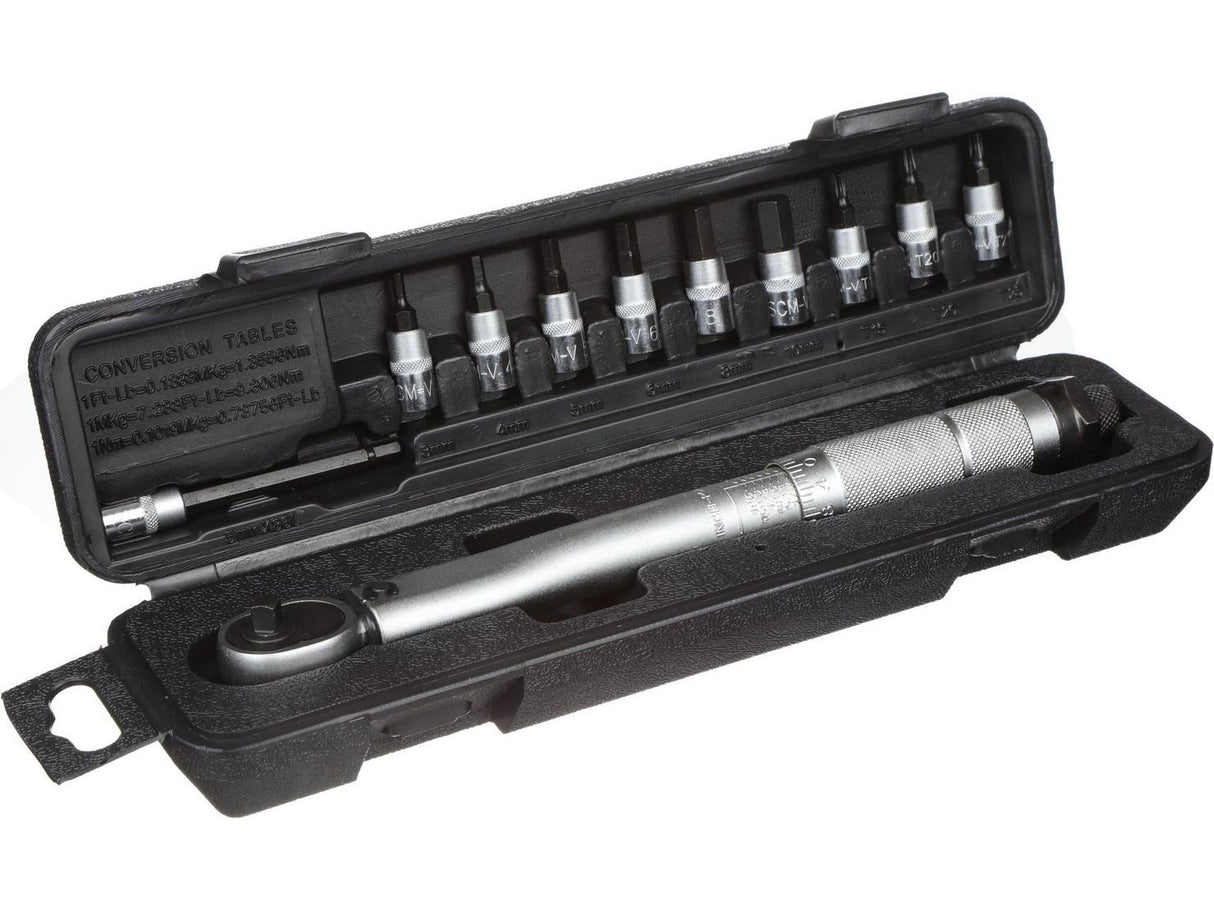 Halfords Advanced Bike-Specific Torque Wrench with 10 Bits Sockets Toolkit