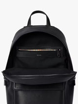 Paul Smith Unisex Classic Embossed Straw-Grain Leather Backpack - Black
