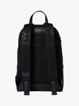 Paul Smith Unisex Classic Embossed Straw-Grain Leather Backpack - Black