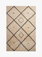 MADE Mona Geometric Diamond Shaggy Wool Blend Rug 170 x 120cm - White/Black - Kazoop 