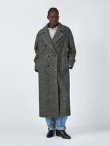AND/OR Women's Raya Herringbone Classic Longline Coat - Charcoal - Size 16