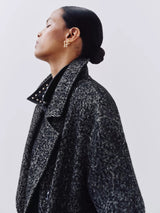AND/OR Women's Raya Herringbone Classic Longline Coat - Charcoal - Size 16