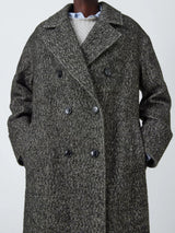 AND/OR Women's Raya Herringbone Classic Longline Coat - Charcoal - Size 16