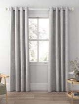 John Lewis Hidcote Weave Floral Pair Lined Eyelet Curtains 228x228cm - Grey
