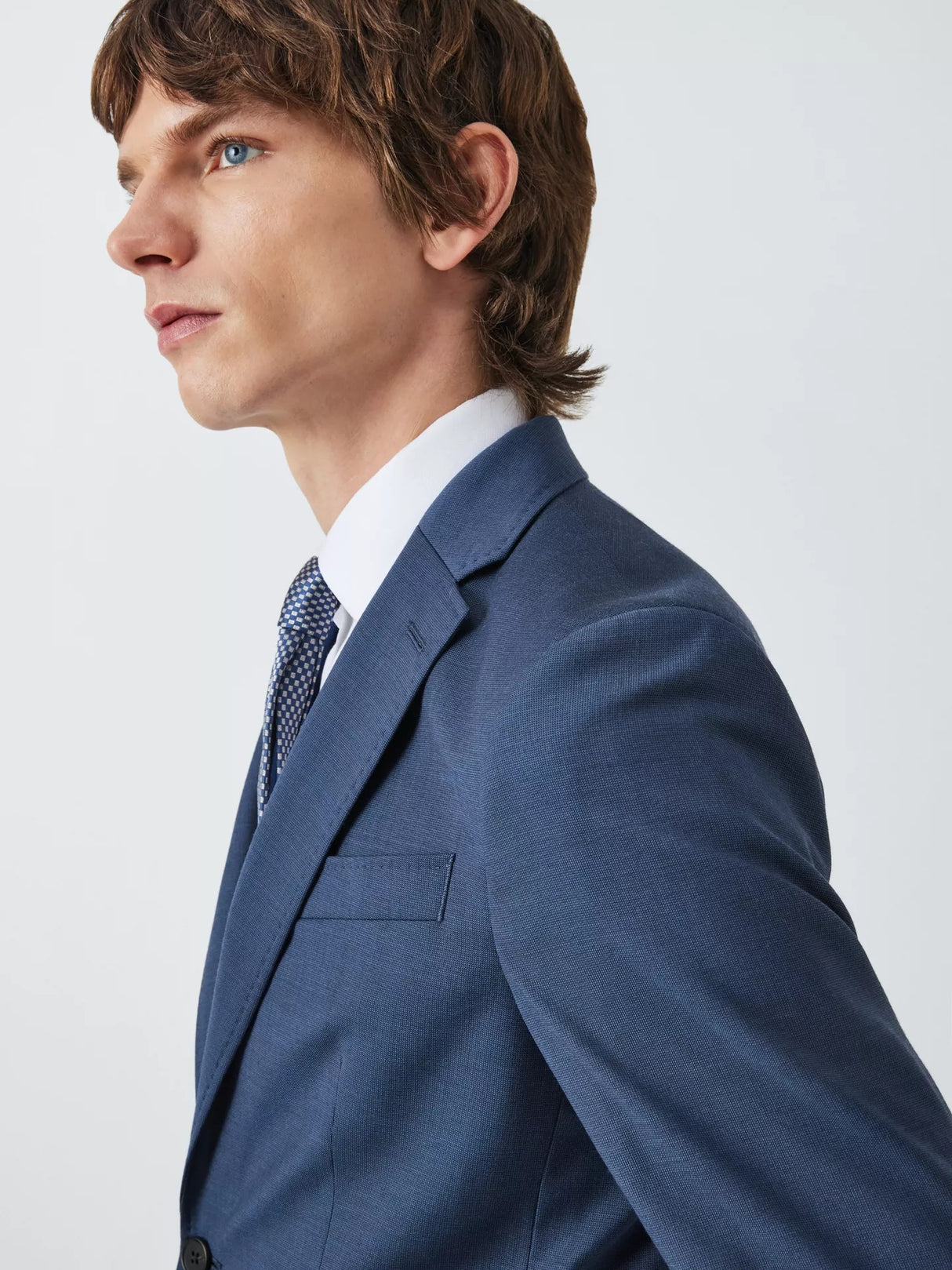 John Lewis Easton Super 100's Wool Regular Fit Suit Jacket - Mid Blue 38R