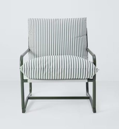 John Lewis Marcy Sling Striped All-Weather Patio Garden Chair - Green/White