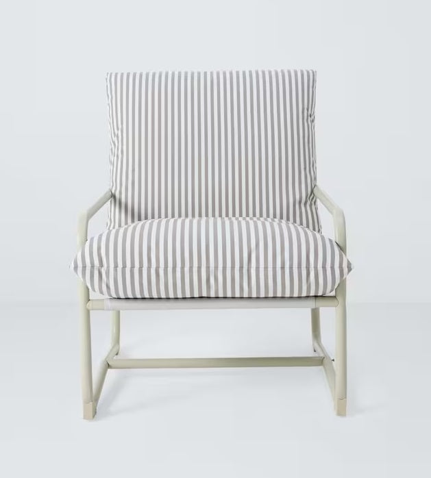 John Lewis Marcy Striped All-weather Sling Garden Patio Chair - Greige