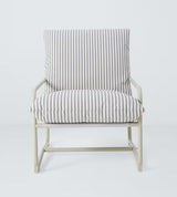 John Lewis Marcy Striped All-weather Sling Garden Patio Chair - Greige
