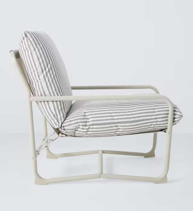 John Lewis Marcy Striped All-weather Sling Garden Patio Chair - Greige