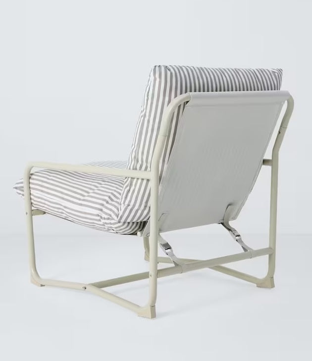 John Lewis Marcy Striped All-weather Sling Garden Patio Chair - Greige