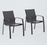 John Lewis Tampa Outdoor Garden Conservatory Dining Chair Set of 2 - Grey