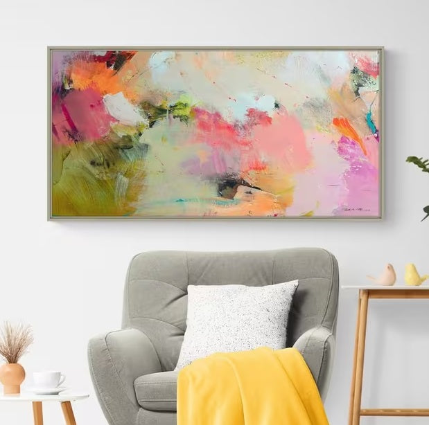 Natasha Barnes Cherry Pop Blossom Framed Canvas Print 64 x 124cm - Multi