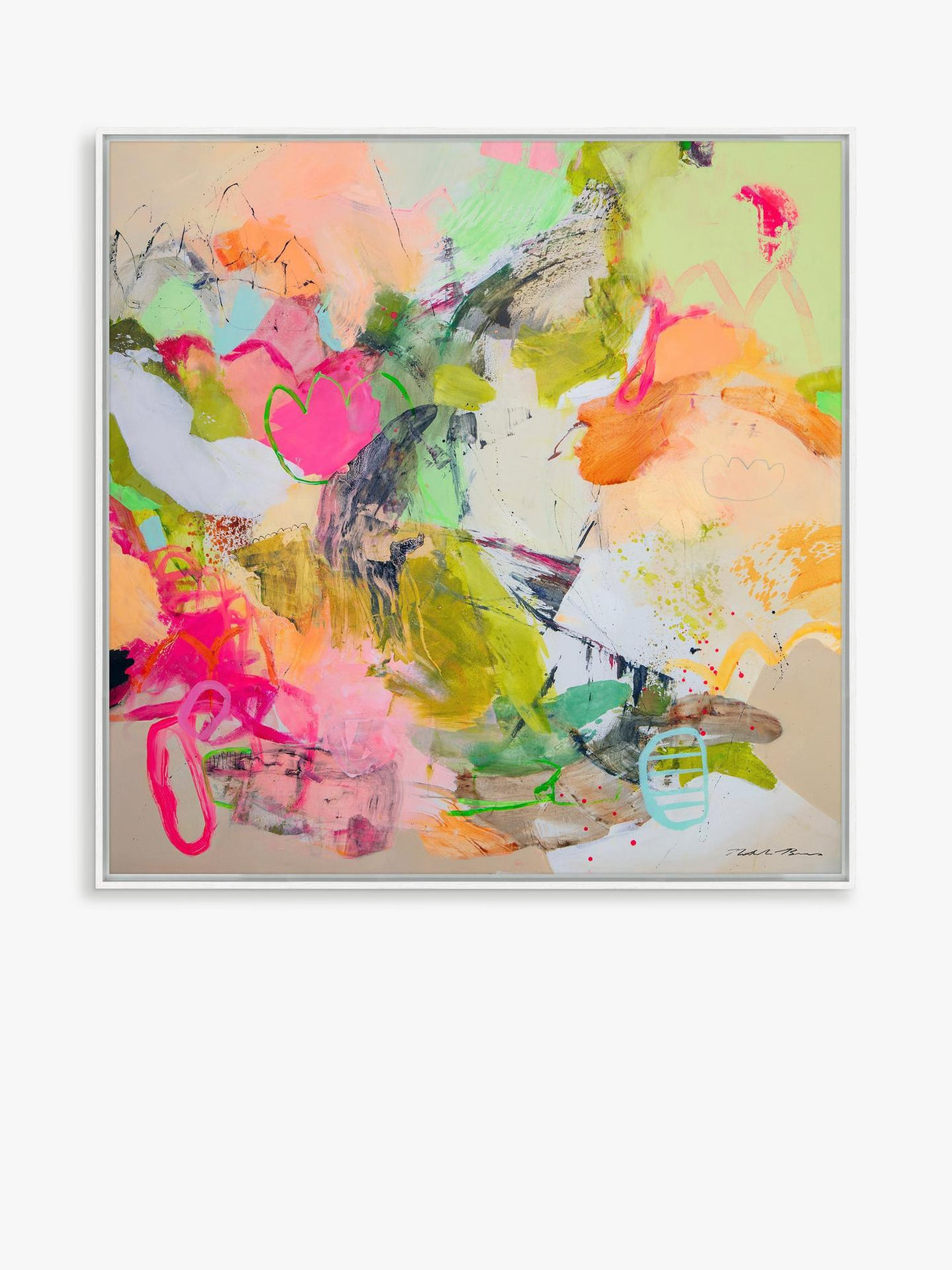 Natasha Barnes 'Life is Beautiful' Framed Canvas Print 104 x 104cm - Multi